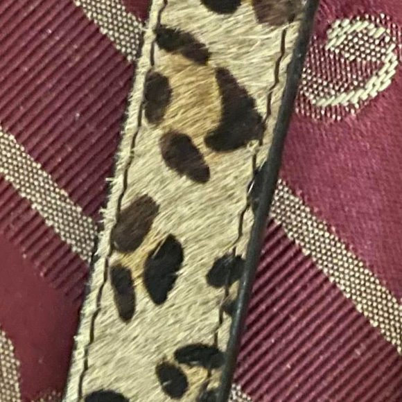 Vintage S Oscar la Renta Genuine Cowhide Leather Cheetah Belt Brown Beige Gold main image 11